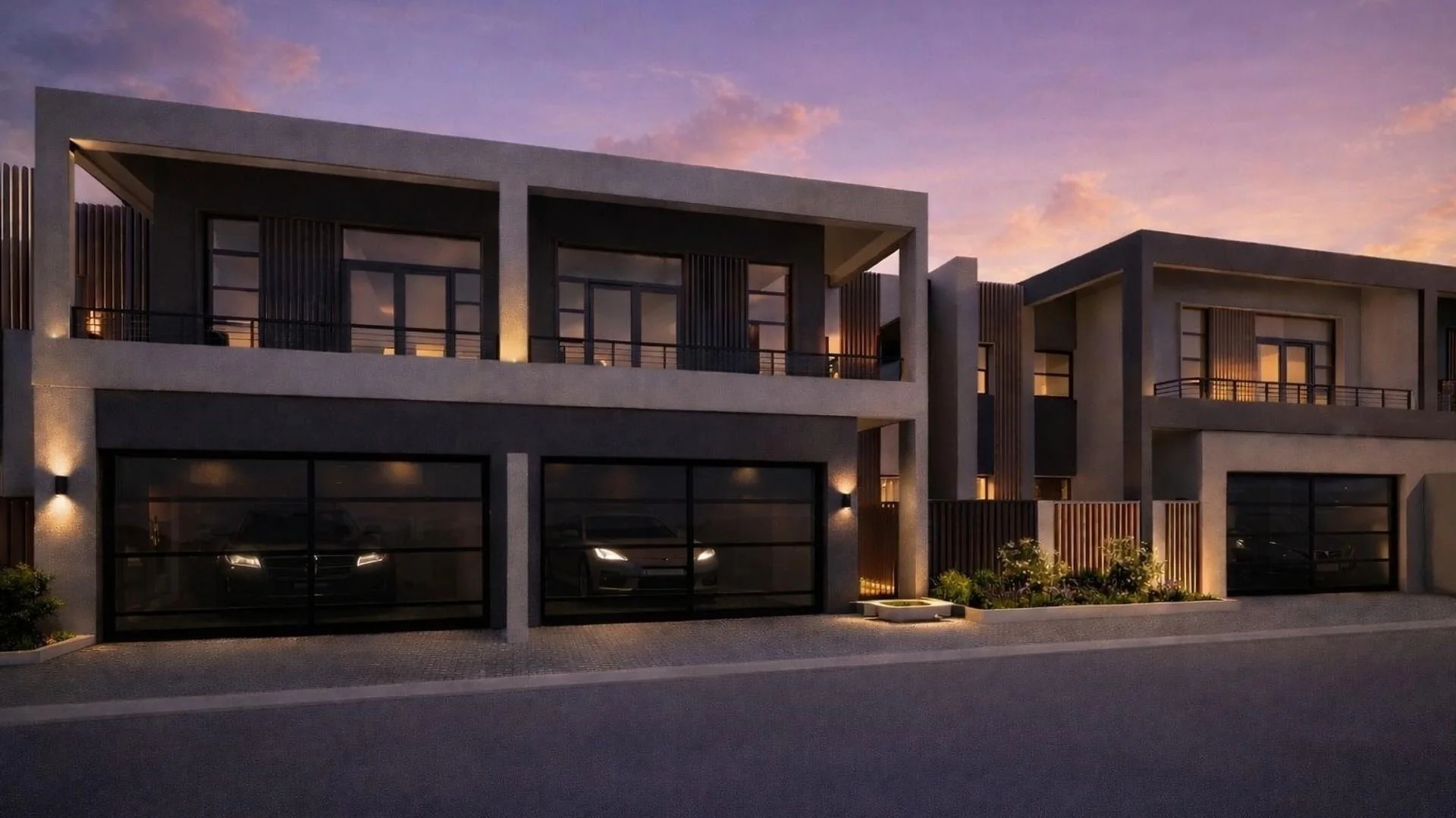 Evening visualisation of the Grizdale façade